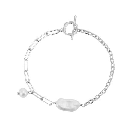 Bratara argint 925 placata cu rodiu cu perle naturale [0]