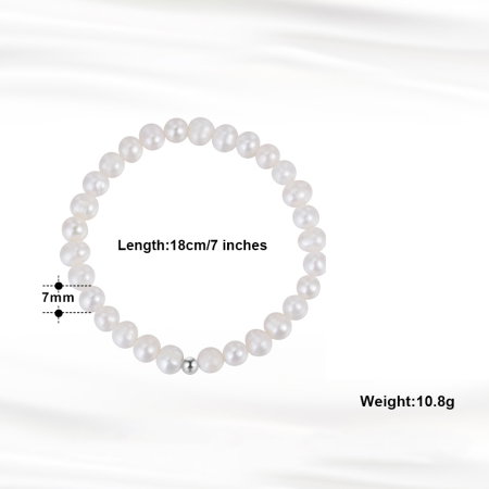 Bratara elastica din argint 925 placata cu aur 14K cu perle naturale [2]