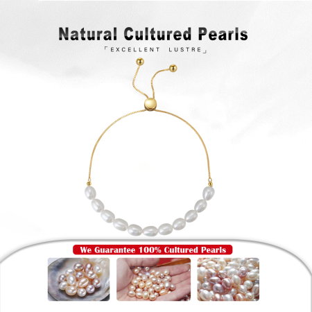 Bratara argint 925 placata cu rodiu cu perle naturale [4]