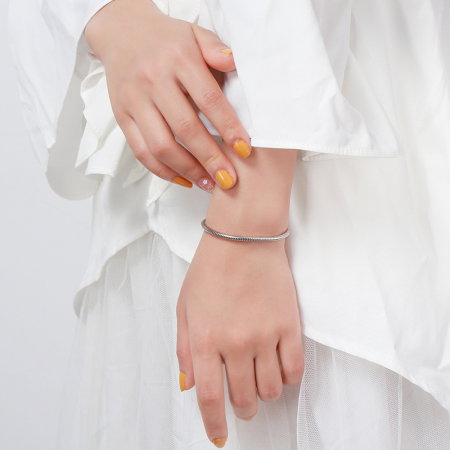 Bratara sarpe argint 925 placata cu rodiu, 19 cm, 3 mm, UNISEX [1]