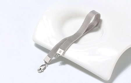 Bratara argint 925 placata cu rodiu, 20 cm, 7 mm [7]