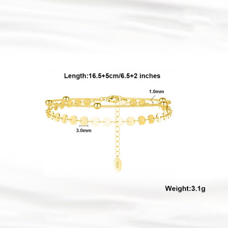 Bratara argint 925 cu banuti placata cu rodiu [3]