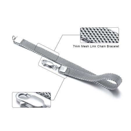 Bratara argint 925 placata cu rodiu, 20 cm, 7 mm [5]