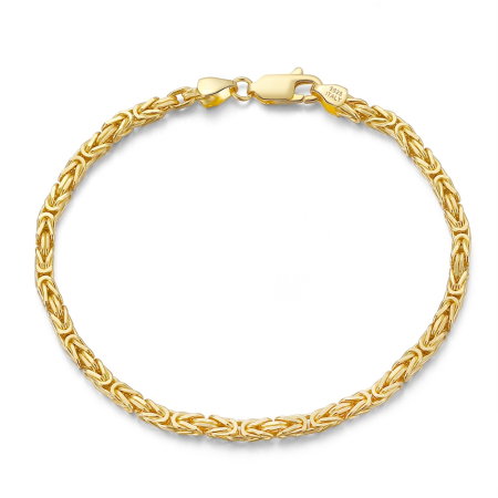 Bratara Bali din argint 925 placata cu aur 18K, 21,5 cm, 2,5 mm, UNISEX