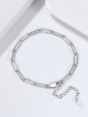 Bratara argint 925 placata cu rodiu, tip agrafa, UNISEX [7]