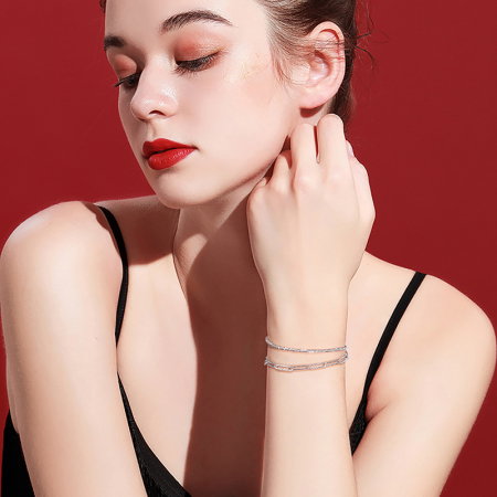 Bratara argint 925 placata cu aur 14K, tip agrafa, UNISEX [3]