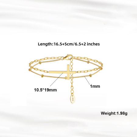 Bratara argint 925 cu cruce placata cu aur 14K [3]