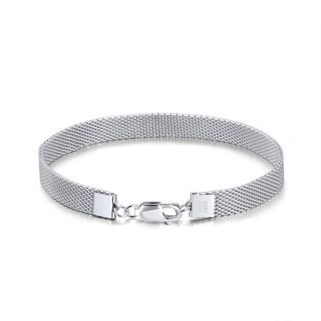 Bratara argint 925 placata cu rodiu, 19 cm, 7 mm