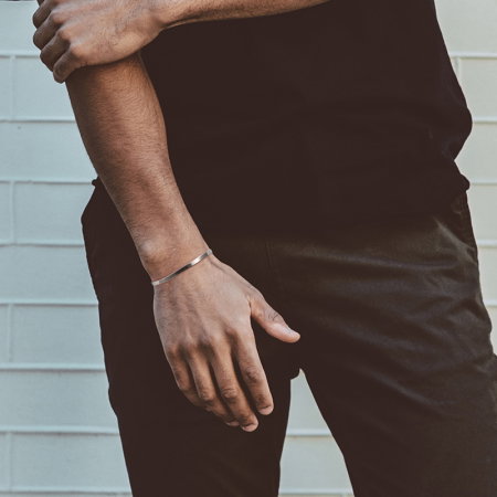 Bratara plata argint 925 placata cu aur 18K, 18 cm, 3 mm, UNISEX [7]