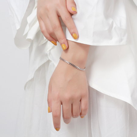 Bratara cubaneza argint 925 placata cu rodiu, 20 cm, 3,6 mm, UNISEX [1]