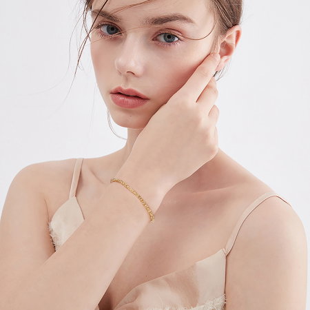 Bratara Bali din argint 925 placata cu aur 18K, 21,5 cm, 2,5 mm, UNISEX [1]