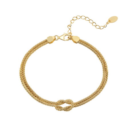 Bratara dubla argint 925 cu nod placata cu aur 14K [0]
