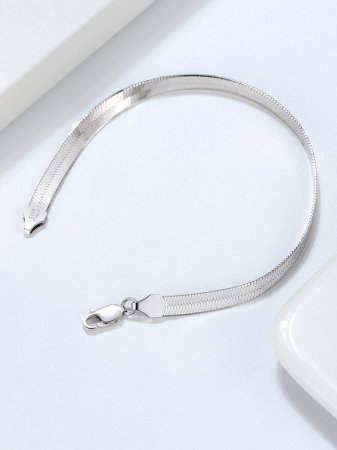 Bratara plata argint 925 placata cu rodiu, 19 cm, 3 mm, UNISEX [13]