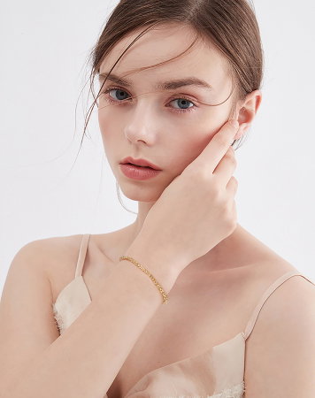 Bratara Bali din argint 925 placata cu aur 18K, 21,5 cm, 2,5 mm, UNISEX [6]