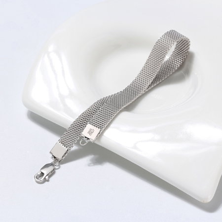 Bratara argint 925 placata cu rodiu, 20 cm, 7 mm [1]