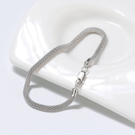 Bratara argint 925 placata cu rodiu, 18 cm, 3 mm [3]