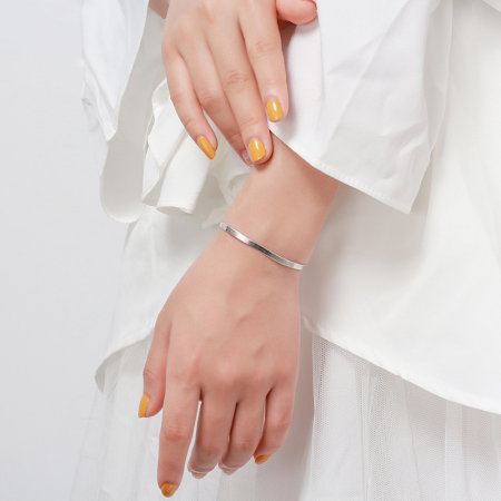 Bratara plata argint 925 placata cu aur 18K, 18 cm, 3 mm, UNISEX [2]