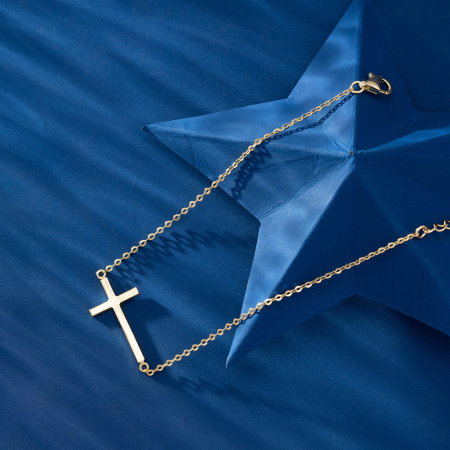 Bratara argint 925  cu cruciulita placata cu aur 14k [3]