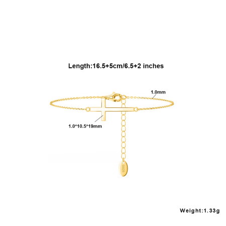 Bratara argint 925  cu cruciulita placata cu aur 14k [1]