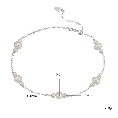 Bratara argint 925 placata cu aur 14 k cu perle naturale [2]