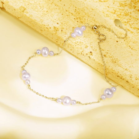 Bratara argint 925 placata cu aur 14 k cu perle naturale [1]