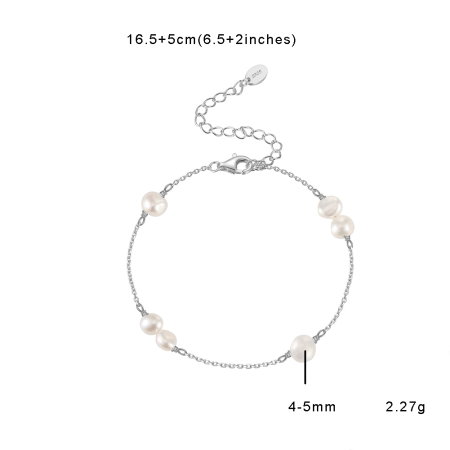 Bratara argint 925 placata cu rodiu cu perle naturale [3]