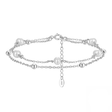 Bratara argint 925 placata cu rodiu cu perle naturale