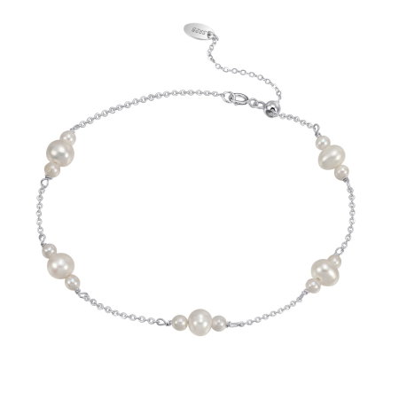 Bratara argint 925 placata cu rodiu cu perle naturale