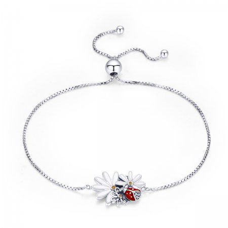 Bratara argint 925 reglabila cu gargarita, floricele si zirconii - Be Lucky BST0039 [0]