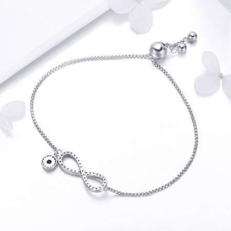 Bratara argint 925 reglabila cu simbolul infinit si zirconii- Infinite You BST0038 [2]