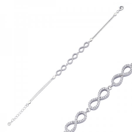 Bratara argint 925 rodiat cu simbolul infinit si zirconii - Infinite You BTU0083 [1]