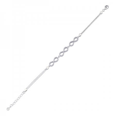 Bratara argint 925 rodiat cu simbolul infinit si zirconii - Infinite You BTU0083 [0]