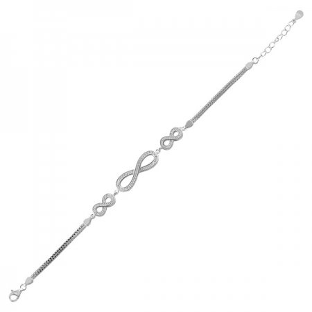 Bratara argint 925 rodiat cu simbolul infinit si zirconii - Infinite You BTU0084 [0]