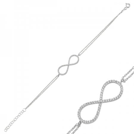 Bratara argint 925 rodiat cu simbolul infinit si zirconii - Infinite You BTU0093 [0]
