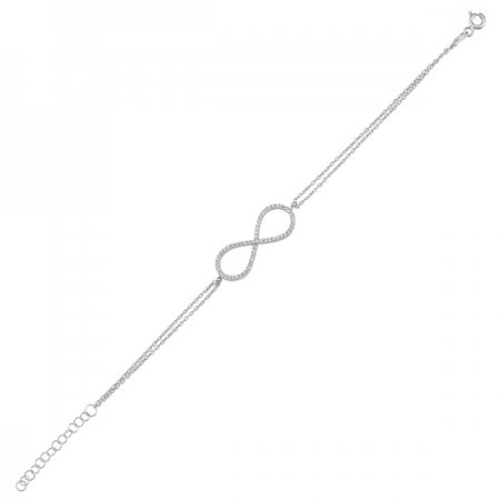 Bratara argint 925 rodiat cu simbolul infinit si zirconii - Infinite You BTU0093 [1]