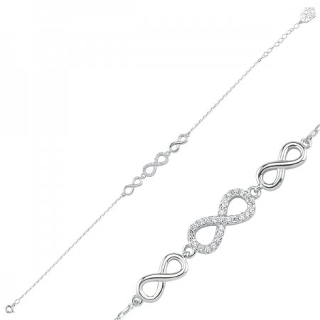 Bratara argint 925 rodiat cu simbolul infinit si zirconii - Infinite You BTU0100 [0]