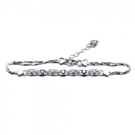 Bratara argint 925 rodiat cu zirconii mov [0]