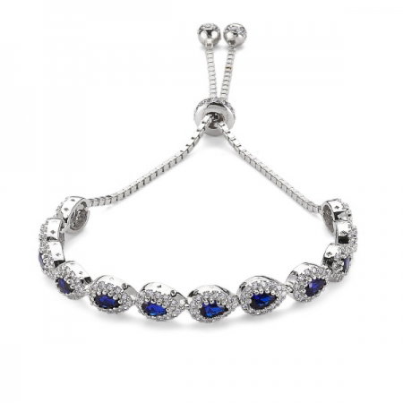 Bratara argint 925 rodiat cu zirconii albe si albastre - Be Elegant BSTU0031 [0]