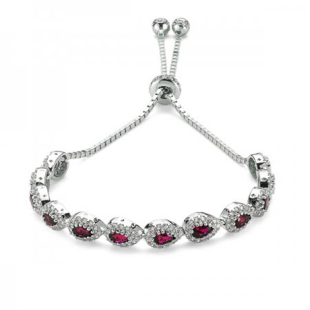 Bratara argint 925 rodiat cu zirconii albe si rosii - Be Elegant BSTU0032 [0]