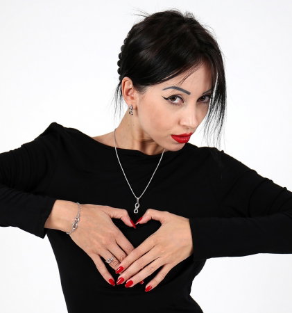 Bratara groasa din argint masiv 925 rodiat cu simbolul infinit - Infinite You [1]