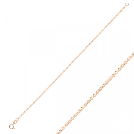 Bratara argint 925 tip Rolo, placata cu aur roz - Lungime: 18,5 cm [0]