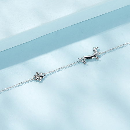 Bratara argint catel si urma labuta [5]