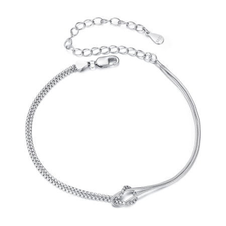 Bratara argint cu 2 lanturi