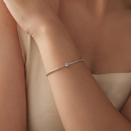 Bratara argint cu bilute cu Moissanit [1]