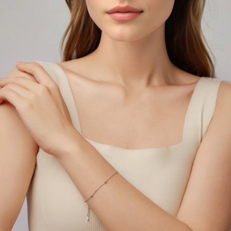 Bratara argint cu bilute gravate [5]