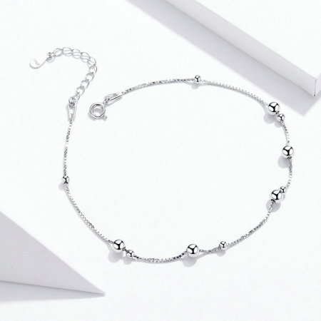 Bratara argint cu bilute pentru glezna [3]