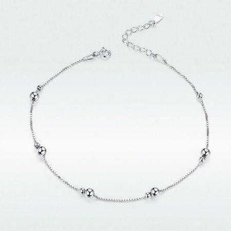 Bratara argint cu bilute pentru glezna [6]