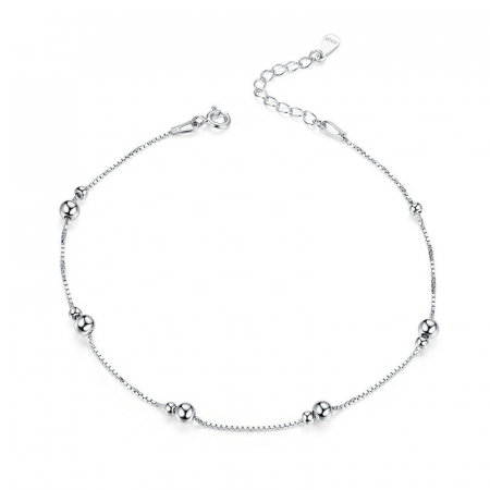 Bratara argint cu bilute pentru glezna