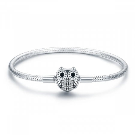 Bratara argint cu bufnita si zirconii