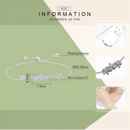 Bratara argint cu flori si cristale [2]